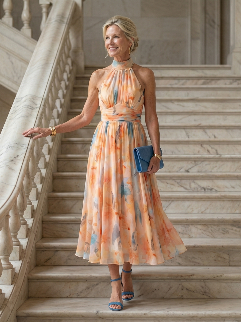Cecilia | Soft Halter Midi Dress