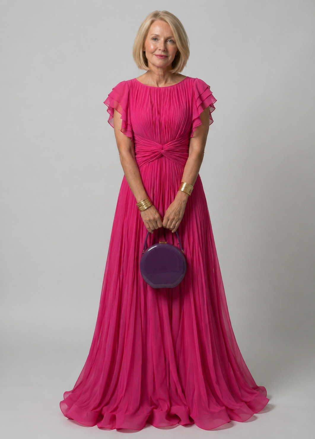 Celeste | Pleated Evening Dress