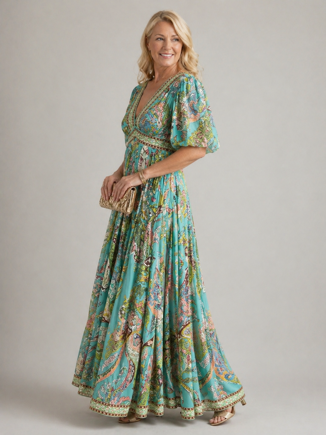 Camille | Airy Puff Sleeve Maxi Dress