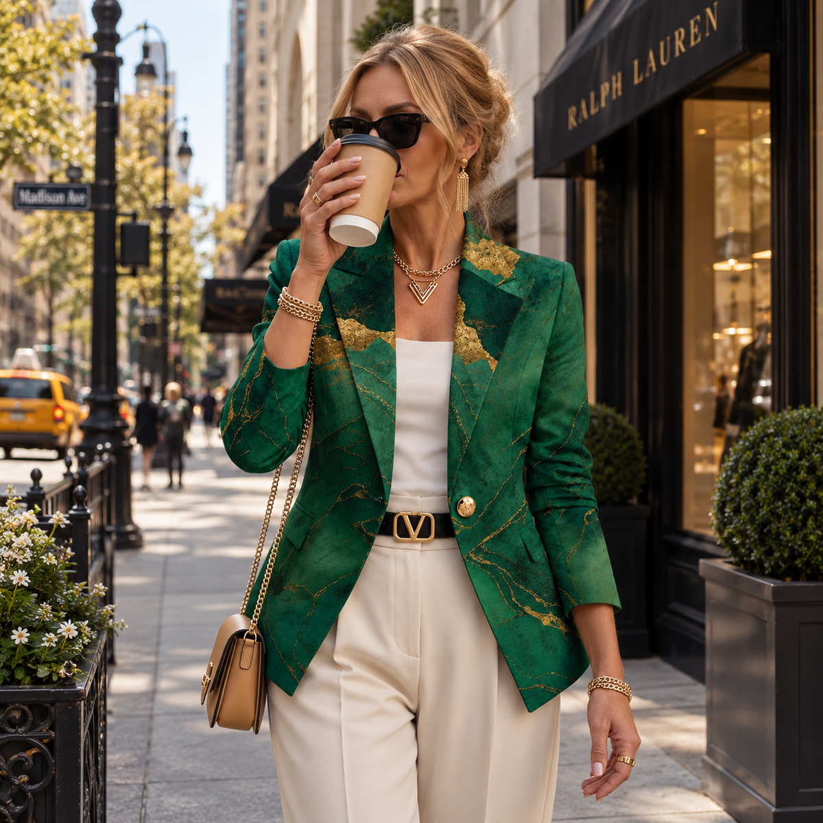Honorine™ | Emerald Marble Blazer