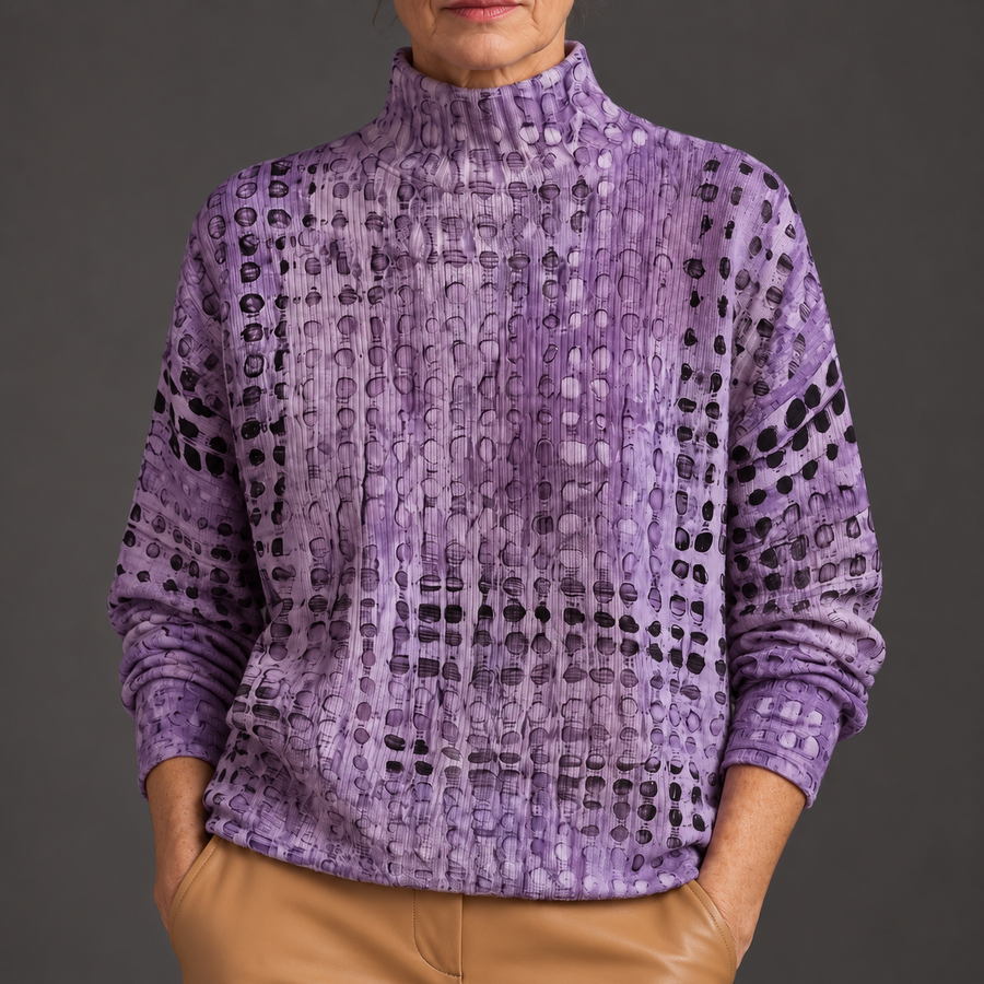 Ysolde™ | Lavender Lattice Turtleneck
