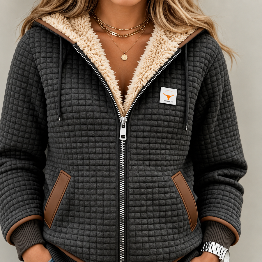 Penelope | Women's Sherpa-Lined Quilted Jacket Full-Zip Hooded Fleece