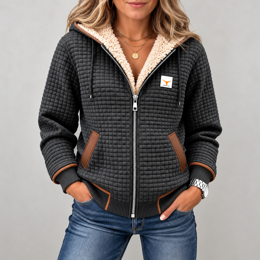 Penelope | Women's Sherpa-Lined Quilted Jacket Full-Zip Hooded Fleece