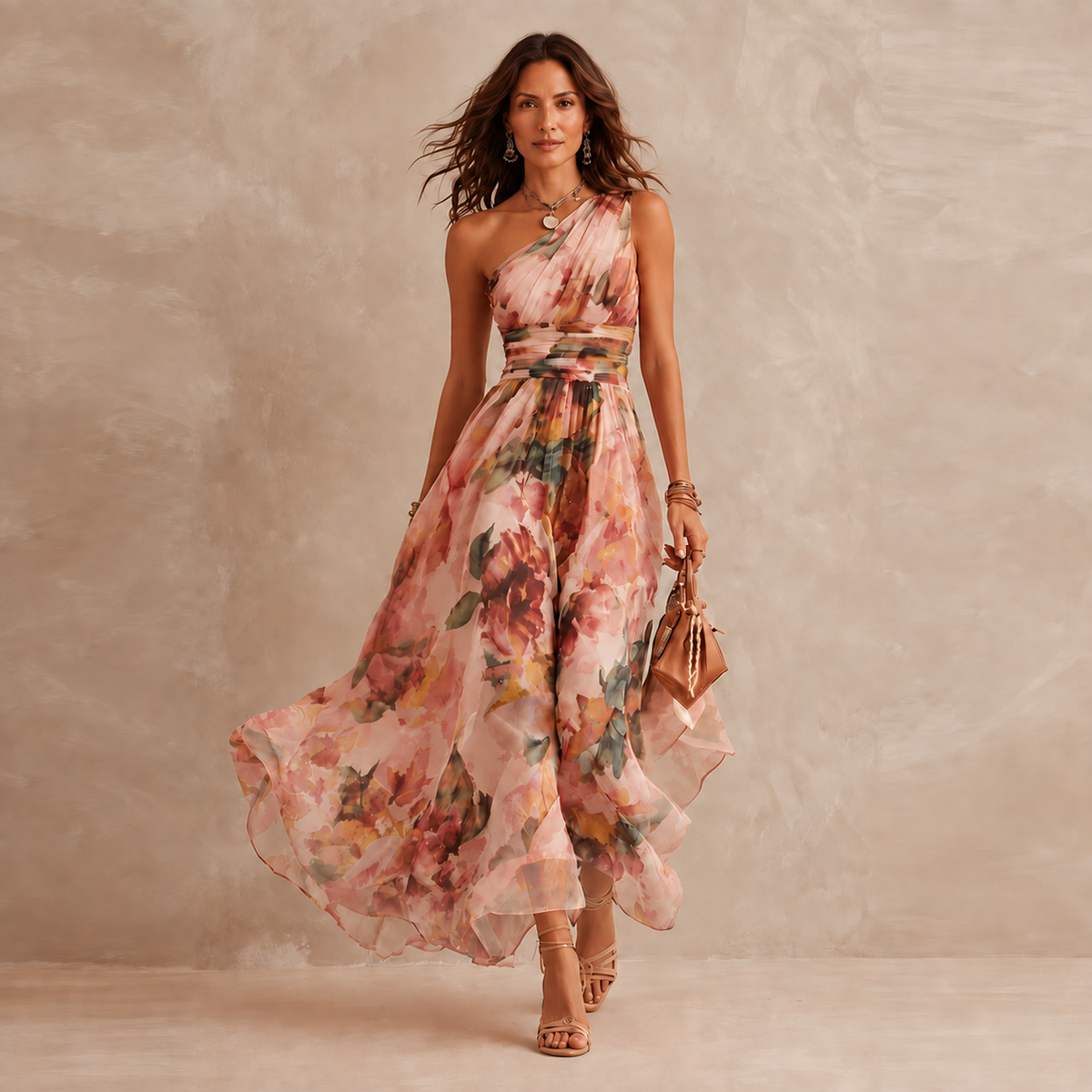 Celeste | One-Shoulder Floral Maxi
