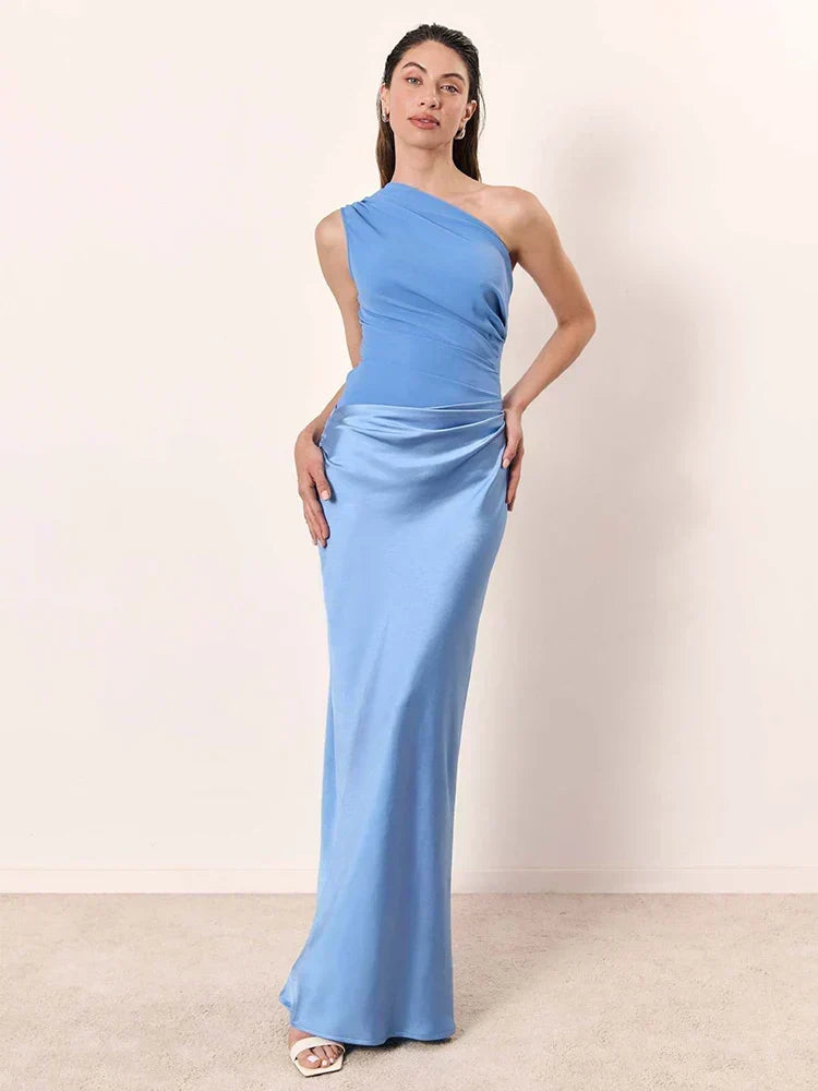 Arabella | Quilted Satin Maxi Dress