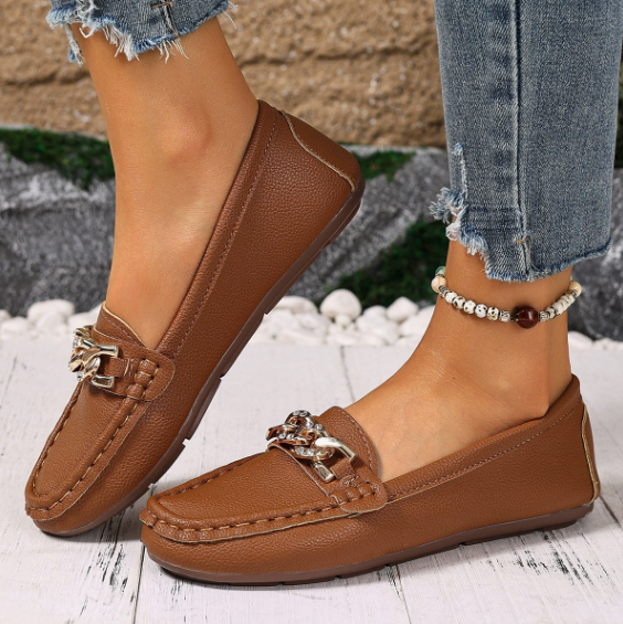 Eden - Flat Diamond Buckle Loafers