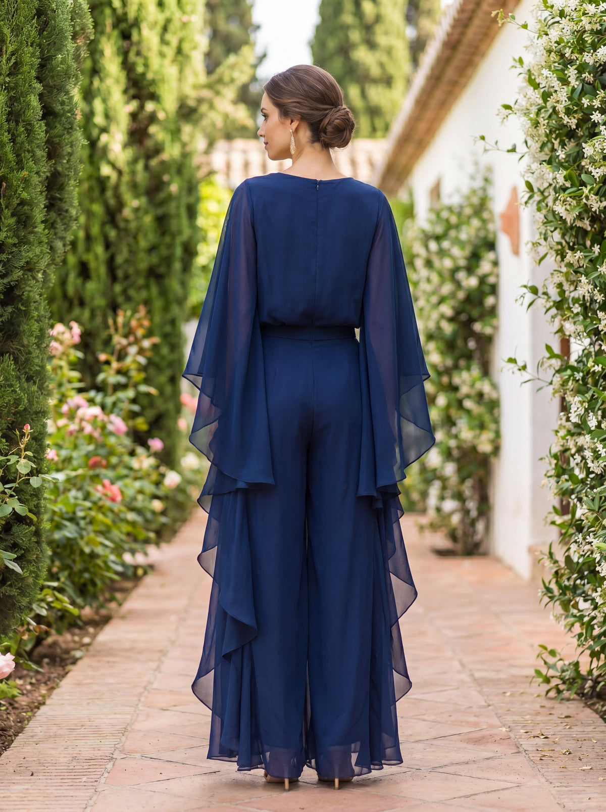 Lenorah™ | Signature Cape-Sleeve & Flowing Wide-Leg Two-Piece Set