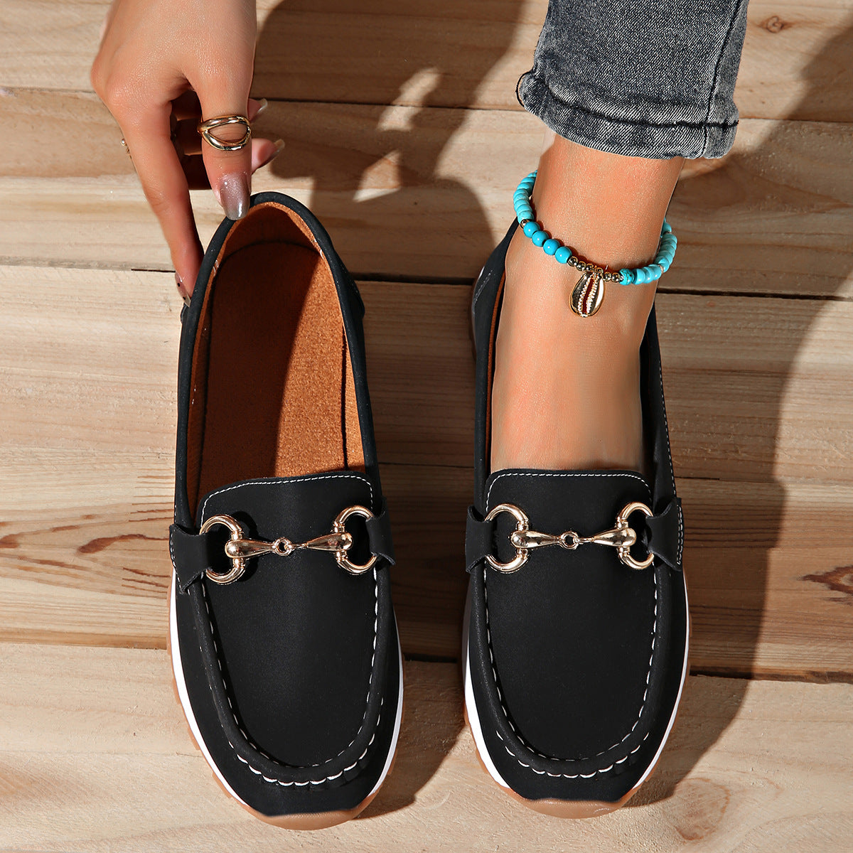 Elodie - Flat Buckle Loafers